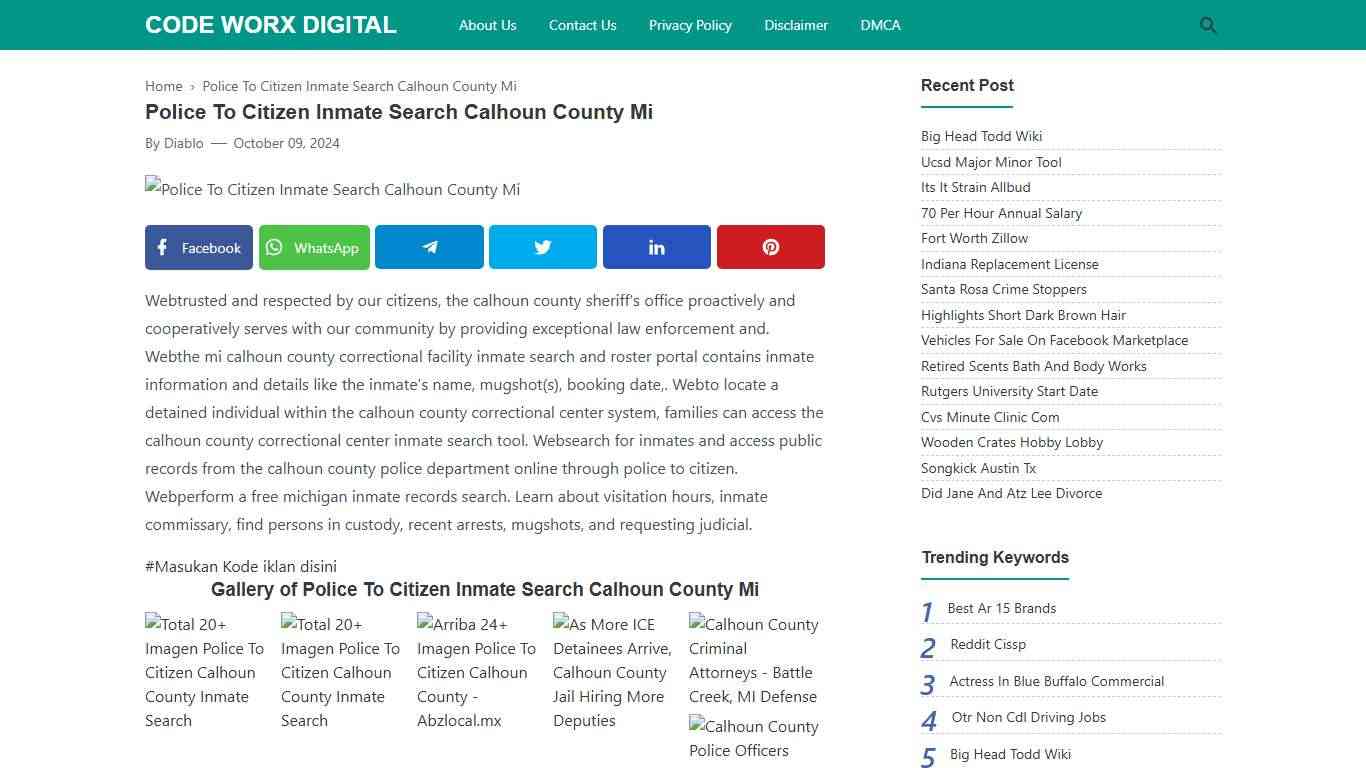 Police To Citizen Inmate Search Calhoun County Mi - Code Worx Digital