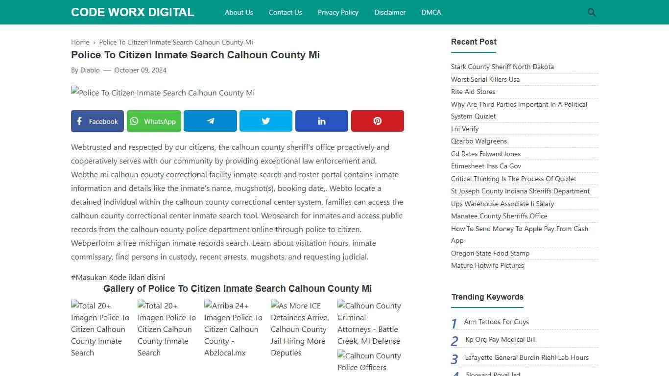 Police To Citizen Inmate Search Calhoun County Mi - Code Worx Digital